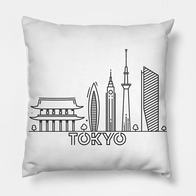 Tokyo city Pillow by SerenityByAlex