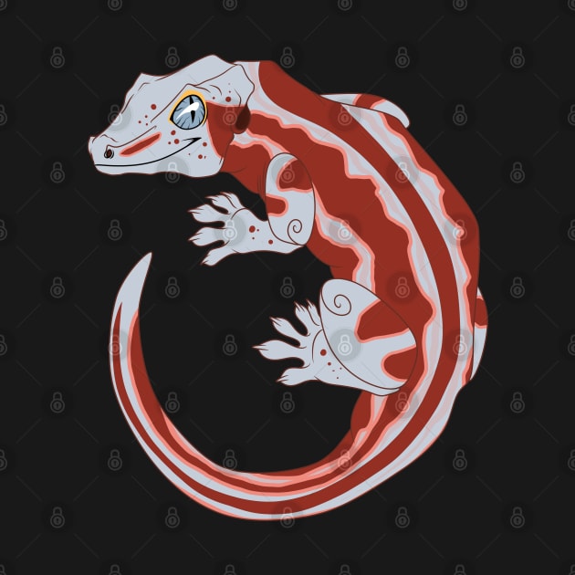 Red and White Stripe Gargoyle Gecko by TwilightSaint