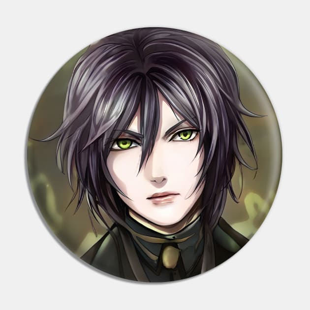 Black Hair Emo Anime Boy Pin by animegirlnft