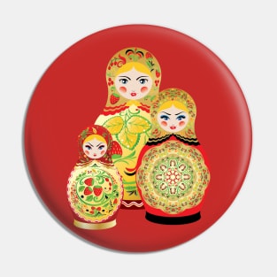 Colorful matryoshka dolls Pin