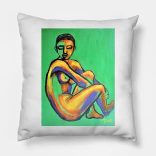 Green And Orange Nude Pillow