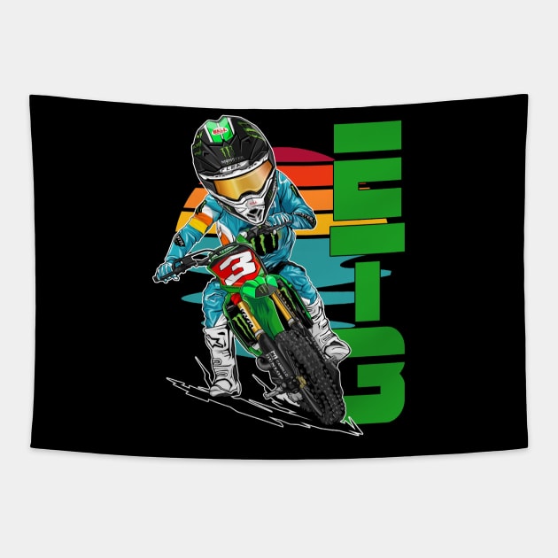 Eli Tomac ET3 Supercross Motocross Champion Tapestry by M-HO design