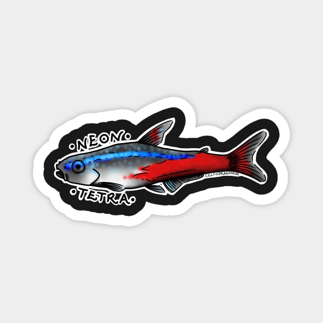 Neon Tetra fish Magnet by CelticDragoness