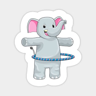 Elephant at Sports with Fitness tires Magnet