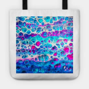 Grunge blue and pink bubbles Inkscape Tote