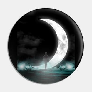 Silhouette next to the moon Pin