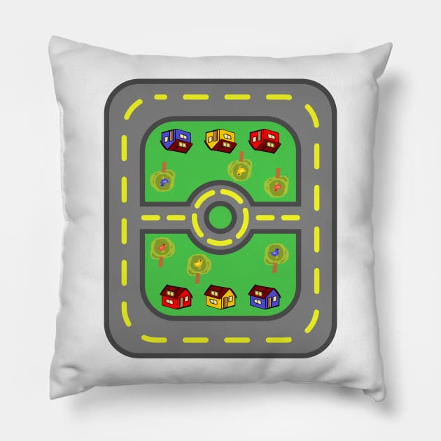 Car Play mat T-Shirt Pillow by lcorri