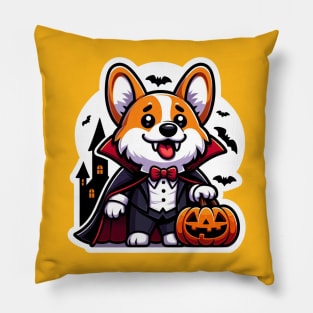 Vampire corgi Pillow