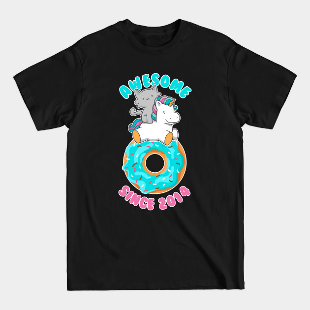 Discover Donut Kitten Unicorn Awesome since 2014 - Awesome Gift - T-Shirt