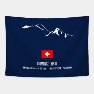 Zinal Swiss alps Tapestry