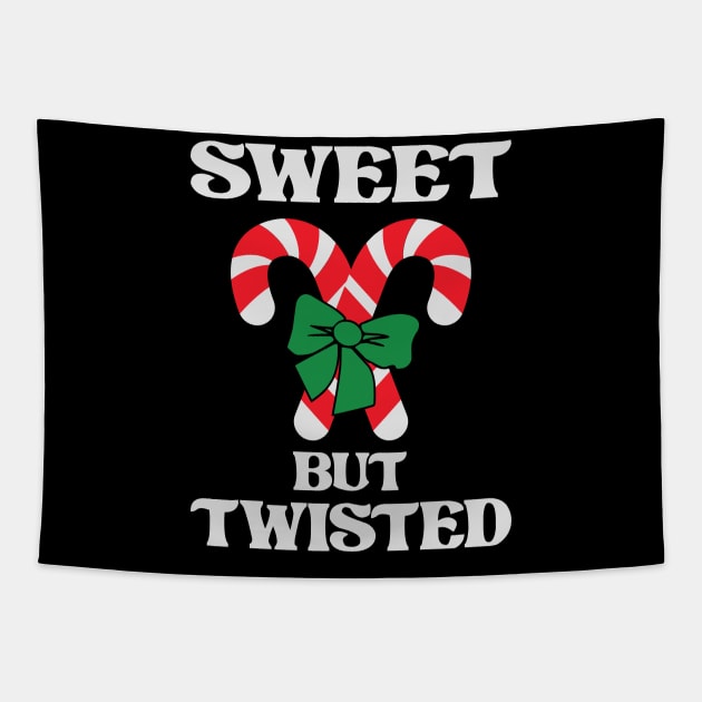 Sweet but Twisted Christmas Candy Cane Gift Tapestry by BadDesignCo