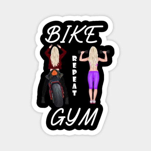 Bike, Gym, Repeat Magnet by Rossla Designs