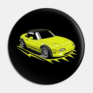 Yellow miata classic Pin