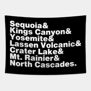 Pacific Crest Trail National Parks (White Font) Tapestry