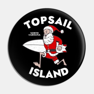 Topsail Beach, NC Christmas Vacationing Skiing Santa Pin