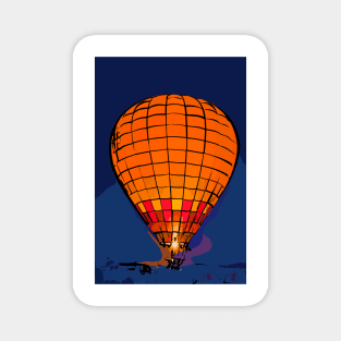 Peach Hot Air Balloon Night Glow In Abstract Magnet