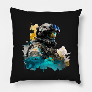 Soldier watercolor print Pillow