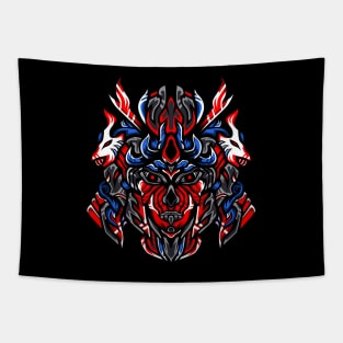 Red samurai's army artwork illustration Tapestry