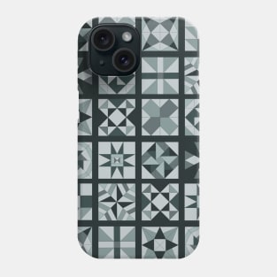 All Over Monochromatic Quilt Print Phone Case