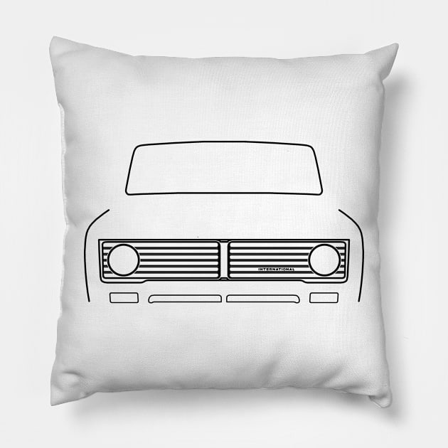 International Harvester IH Wagonmaster classic 1970s truck black outline Pillow by soitwouldseem