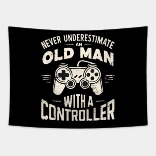 Never underestimate an old man with a controller Tapestry