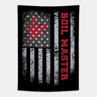 Boil Master Crawfish American Flag Tapestry