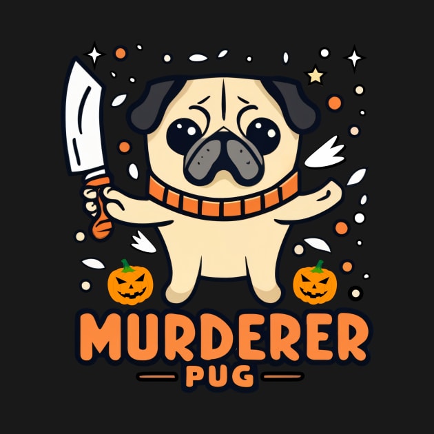 Funny Murderer Dog With Knife Halloween by fupi