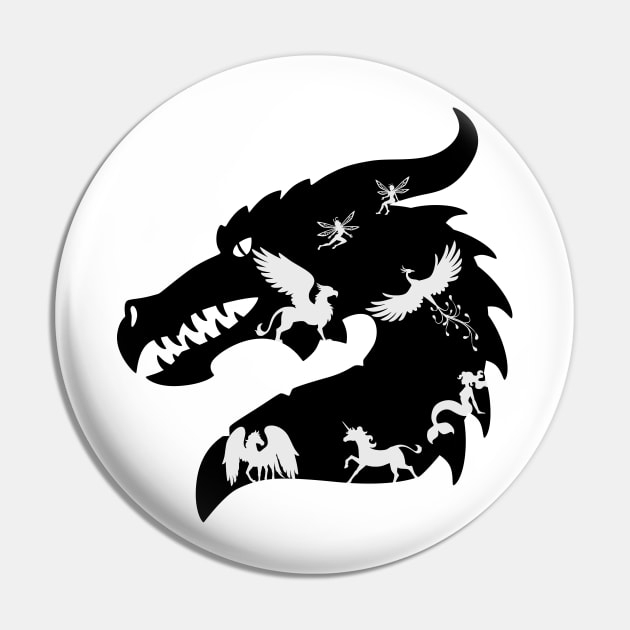 Mythical Creatures In A Dragon Head Pin by IndoorFeats