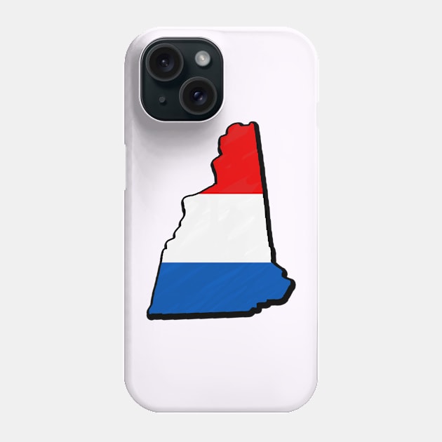 Red, White, and Blue New Hampshire Outline Phone Case by Mookle