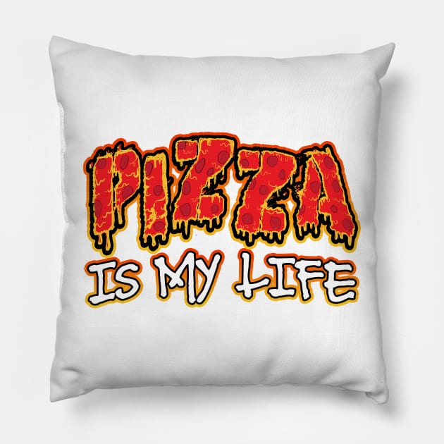 Pizza Is My Life Pillow by Shawnsonart