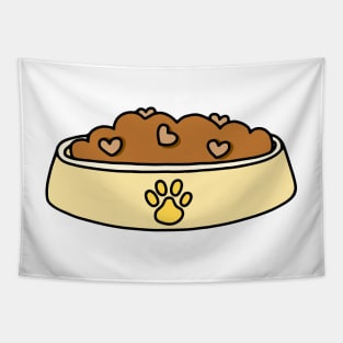 Yellow Heart Pet Food Bowl Tapestry