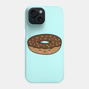 Kawaii Donut with Rainbow Sprinkles (Chocolate) Phone Case