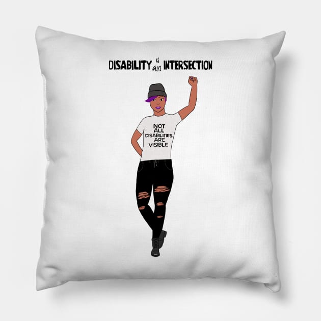 Disability is an Intersection Invisible Disability Pillow by Dissent Clothing