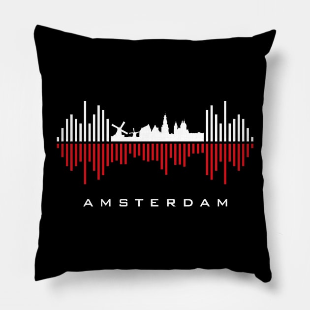 Amsterdam Soundwave Pillow by blackcheetah