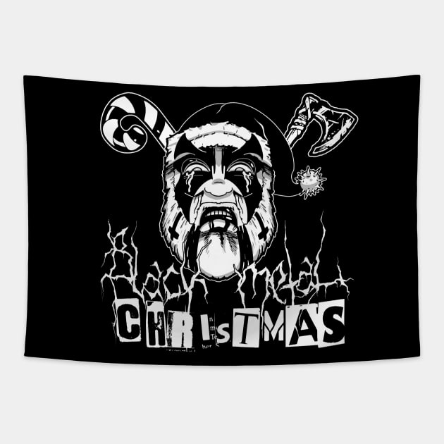 Black Metal Christmas Tapestry by GodsBurden