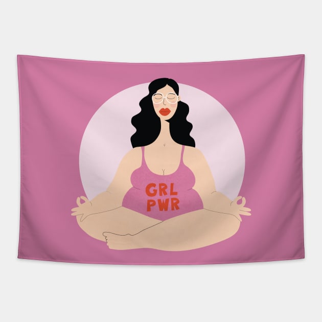 Girl Power Pink Tapestry by damppstudio