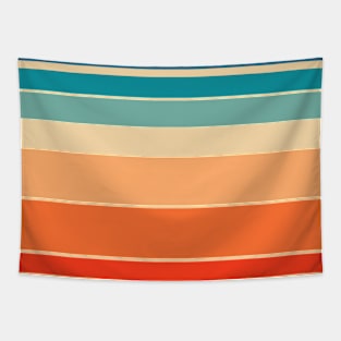 Retro Vintage Style Rainbow Stripes Tapestry