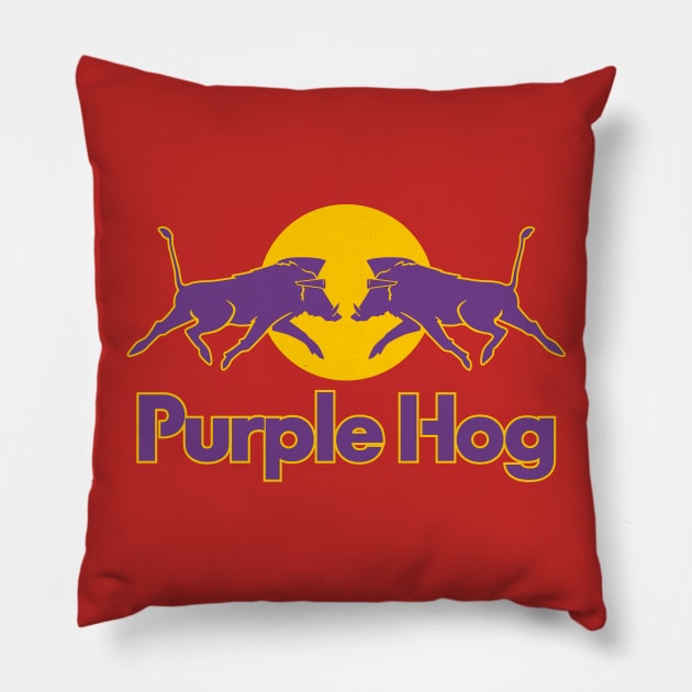 Purple Hog Pillow by boltfromtheblue