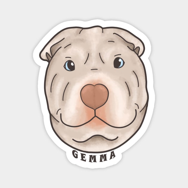 Gemma with Name Cartoonish Art Magnet by Gemma_SharPei