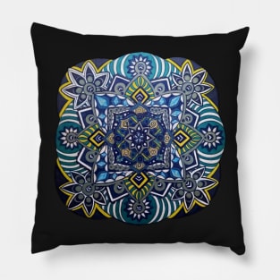 Ocean Breeze Mandala Pillow