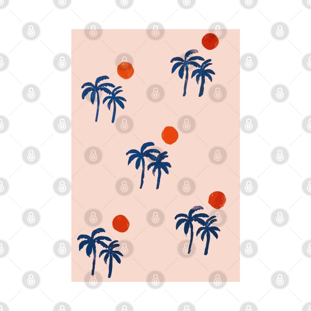 Palm Tree Sunset Pattern by Le petit fennec