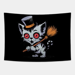 Cute Zombie Cat Top Hat Tapestry