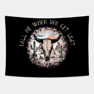 Call Me When You Get Lost Leopards Westerns Skull Tapestry