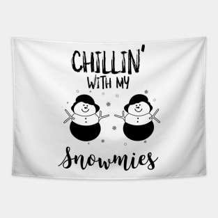 Chillin' with my Snowmies-Twin Snowmen Tapestry