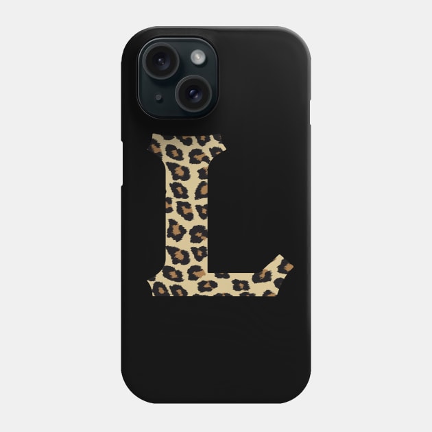 Letter L Leopard Cheetah Monogram Initial Phone Case by squeakyricardo