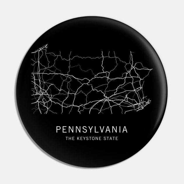 Pennsylvania State Road Map Pin by ClarkStreetPress