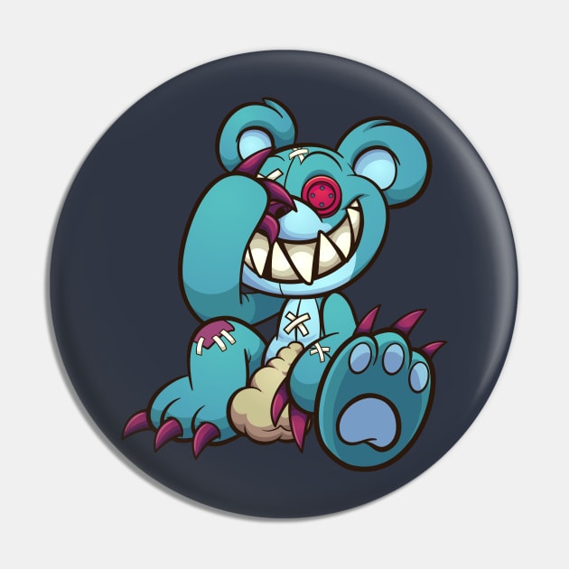 Evil Teddy bear Pin by memoangeles