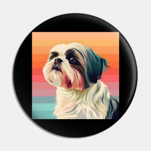 Retro Shih Tzu: Pastel Pup Revival Pin