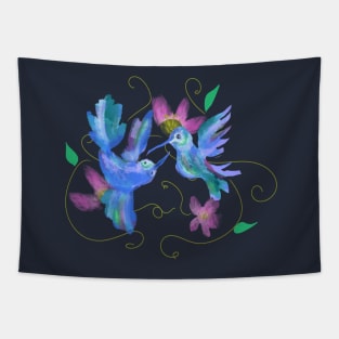 Oriental love humming bird and spices Tapestry