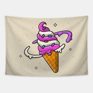 Ice Cream Planet Cartoon Tapestry